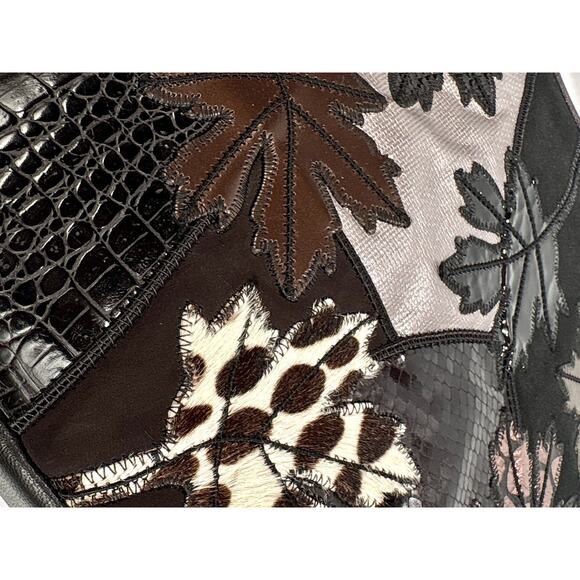 Sharif Accents Leather Suede Cross Bag Fall LeaveZip Boho Artsy Purse - Picture 11 of 13